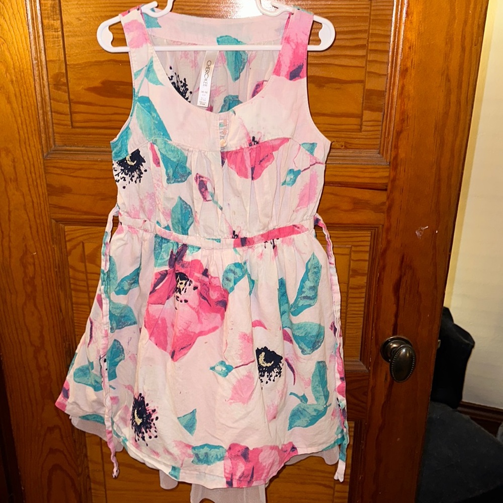 Cherokee Kids Dress - Pink and Teal Floral